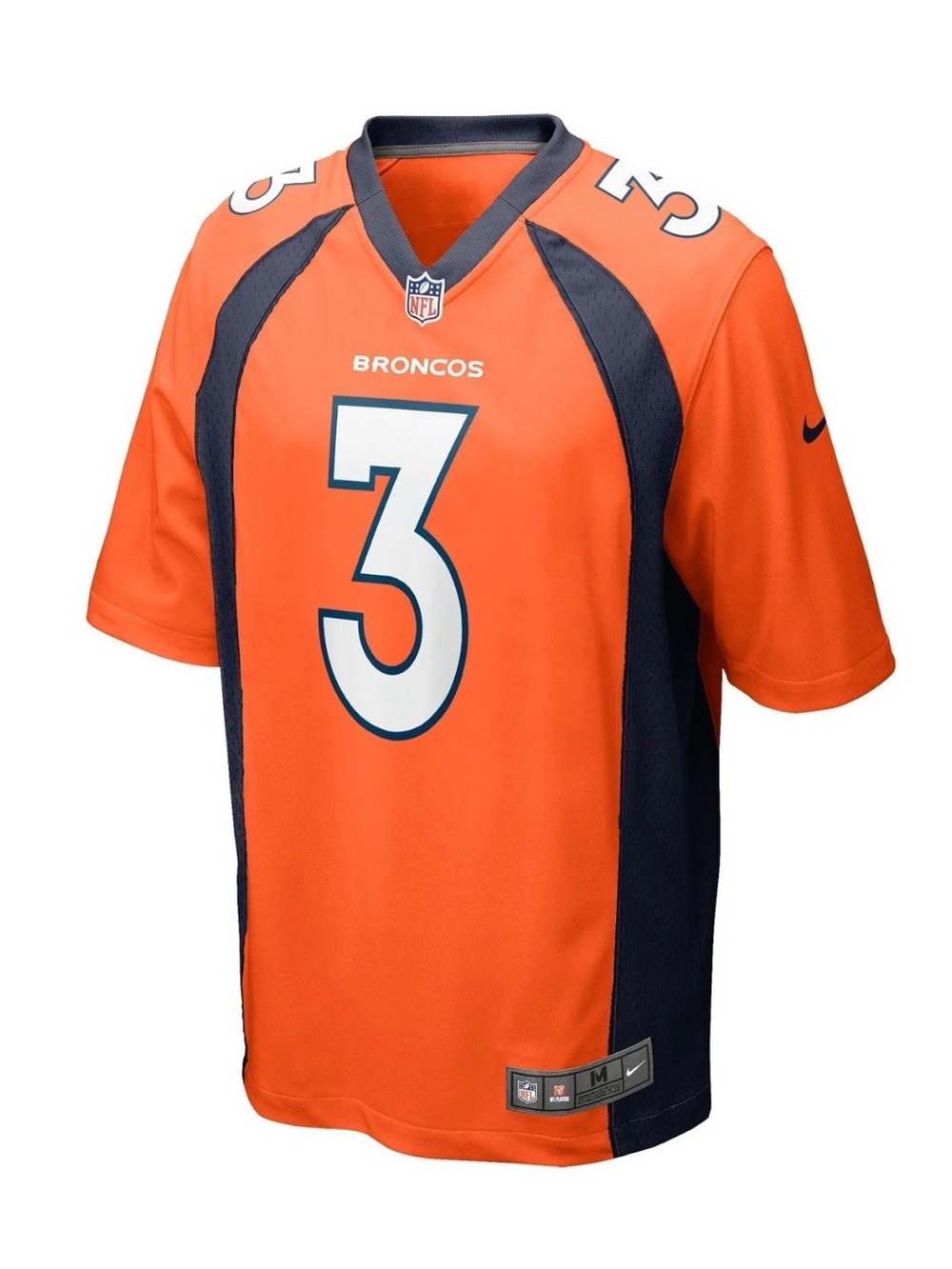 Denver Broncos Football Jersey Size Large Russell Wilson Mens Orange Nike